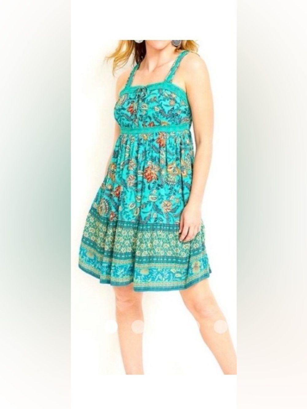 Maurices Teal Floral Mini Sundress